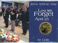 Image 1 for 2014 Anzac Day Lest We Forget $1 UNC