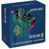 Image 2 for 2014 Doctor Who Monsters – Weeping Angels Half oz Coloured Silver Proof Coin