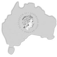 Image 4 for 2014 Australian Map Shaped Coloured 1oz Silver Coin  - Crocodile