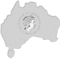 Image 4 for 2014 Australian Map Shaped Coloured 1oz Silver Coin  - Koala