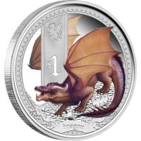 Image 2 for 2014 Tuvalu Coloured 1oz Silver Proof Mythical Creatures - Dragon