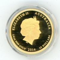 Image 3 for 2014 Australian One Quarter oz Coloured Gold Coin - Year of the Horse