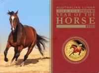 Image 1 for 2014 Australian One Quarter oz Coloured Gold Coin - Year of the Horse