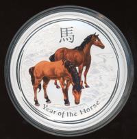 Image 2 for 2014 One Kilo Year of the Horse Coloured Coin with Diamond Gemstone Eye