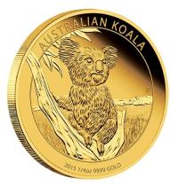 Image 1 for 2015 Koala Quarter oz Gold Proof Coin