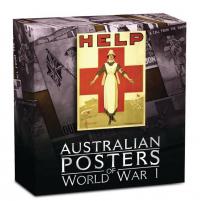 Image 1 for 2015 1oz Silver Proof Rectangular Coin - Australian Posters of WWI