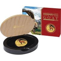Image 1 for 2015 Australian One Quarter oz Coloured Gold Proof Coin - Year of the Goat