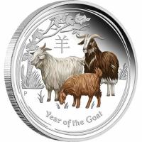 Image 2 for 2015 Year of the Goat 2oz Silver Proof Coloured Coin - Perth ANDA