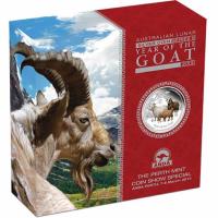 Image 1 for 2015 Year of the Goat 2oz Silver Proof Coloured Coin - Perth ANDA