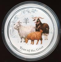 Image 2 for 2015 One Kilo Year of the Goat Coloured Coin with Emerald Eye