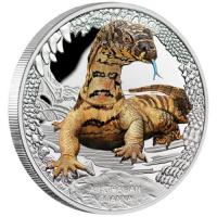 Image 2 for 2016 Tuvalu 1oz Coloured Silver Proof Coin Australia's Remarkable Reptiles - Goanna