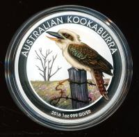 Image 2 for 2016 1oz Coloured Silver Kookaburra - Special Issue for World Money Fair