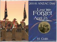 Image 1 for 2016 Anzac Day Lest We Forget $1 Coin