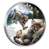 Image 2 for 2016 Tuvalu Coloured Proof Fifty Cent The Cubs - Lynx