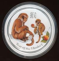 Image 2 for 2016 One Kilo Year of the Monkey Coloured Coin with Cognac Diamond Eye