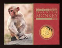 Image 1 for 2016 Year of the Monkey One Tenth oz Gold Proof Coin