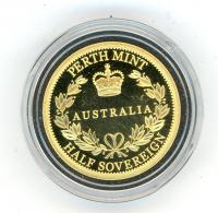 Image 1 for 2016 Australian Perth Mint Proof Gold Half Sovereign in Capsule only