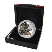 Image 3 for 2017 Tuvalu 1oz Coloured Silver Proof Coin Australia's Remarkable Reptiles - Saltwater Crocodile