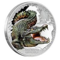 Image 2 for 2017 Tuvalu 1oz Coloured Silver Proof Coin Australia's Remarkable Reptiles - Saltwater Crocodile
