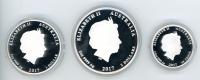 Image 3 for 2017 Australian Lunar Series II Year of the Rooster 3 Coin Proof Set