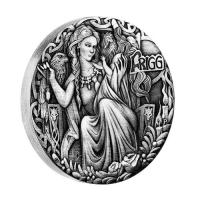 Image 2 for 2017 Tuvalu Norse Goddesses 2oz Antiqued Silver Coin - Frigg