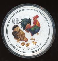 Image 2 for 2017 One Kilo Year of the Rooster Coloured Coin with Golden Citrine Gemstone Eye
