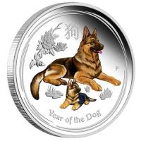 Image 2 for 2018 Australian 2oz Coloured Silver Proof Coin ANDA Perth Mint Show Edition - Year of the Dog