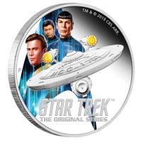 Image 2 for 2019 Star Trek Enterprise and Crew Crew 2oz Coloured Silver Proof Coin