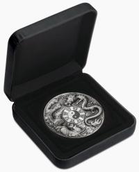 Image 5 for 2019 Dragon and Phoenix 5oz Silver Antiqued Coin
