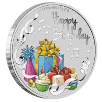 Image 2 for 2019 Australian Happy Birthday 1oz Coloured Silver Coin