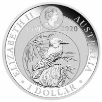 Image 3 for 2020 Sydney ANDA Expo Special 30th Anniversary Australian Kookaburra 1oz Silver Coin with Floral Privy Mark