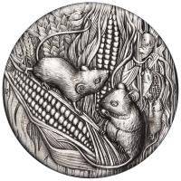Image 2 for 2020 Year of the Mouse 2oz Silver Antiqued Coin