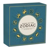 Image 4 for 2020 Signs of the Zodiac 5oz Silver Antiqued Coloured Coin