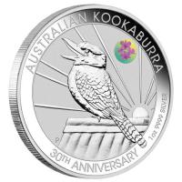 Image 2 for 2020 Brisbane ANDA Expo Special 30th Anniversary Australian Kookaburra 1oz Silver Coin with Cooktown Orchid Privy