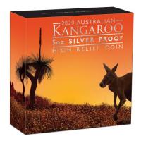 Image 1 for 2020 Australian Kangaroo 5oz Silver Proof High Relief Coin