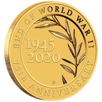 Image 2 for 2020 75th Anniversary of the End of WWII 0.5 Gram Gold Coin