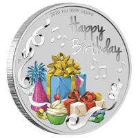 Image 1 for 2020 Happy Birthday 1oz Coloured Silver Coin