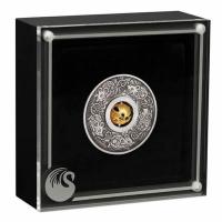 Image 4 for 2020 1oz Year of the Mouse Rotating Charm Silver Antiqued Coin