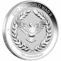 Image 2 for 2020 One Tenth oz Silver Coin in Card- End of World War II 75th Anniversary