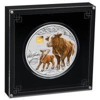 Image 2 for 2021 Australian Lunar Series III Year of the Ox 1 Kilo Silver Coin with Gold Privy Mark - Coin in Capsule only