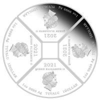 Image 3 for 2021 Year of the Ox Quadrant 1oz Coloured Silver Proof Four-Coin Set