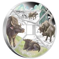 Image 1 for 2021 Year of the Ox Quadrant 1oz Coloured Silver Proof Four-Coin Set