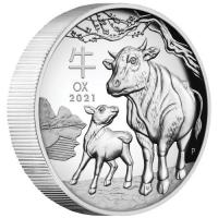 Image 2 for 2021 Australian Lunar Series III 1oz Silver Proof High Relief Coin - Year of the Ox