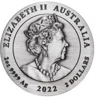 Image 5 for 2022 Australian Lunar Series III Year of the Tiger 2oz Silver Antiqued $2 Coin