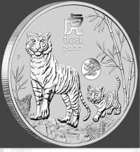 Image 1 for 2022 Lunar Year of the Tiger 1oz Silver Bullion Coin with Dragon Privy Mark
