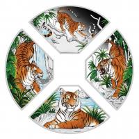 Image 1 for 2022 Year of the Tiger Quadrant 1oz Coloured Silver Proof Four-Coin Set