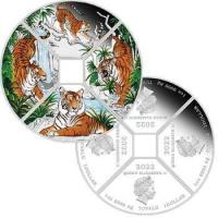 Image 2 for 2022 Year of the Tiger Quadrant 1oz Coloured Silver Proof Four-Coin Set