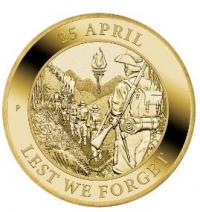 Image 2 for 2022 $1 ANZAC Day Al Br Coin in Card - Perth Mint