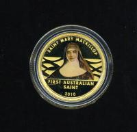 Image 2 for 2010 Australian Saint Mary Mackillop One Tenth oz Coloured Gold Proof Coin