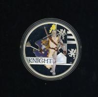 Image 2 for 2010 Tuvalu 1oz Coloured Silver Proof - Great Warriors Knight